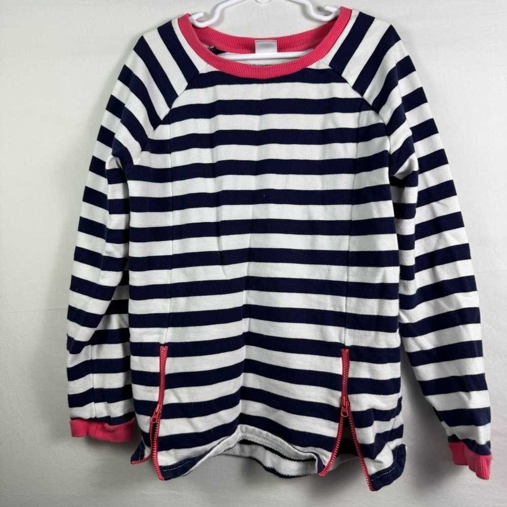 Gymboree Pink and White Striped Sweater Girls Size L